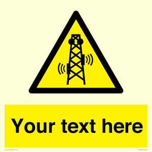 Custom warning RF radiation transmitter
